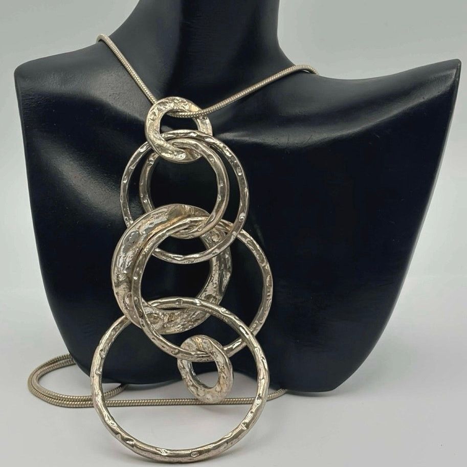 Other Y2K Silver Multi Ring Necklace Size ONE SIZE - 2 Thumbnail