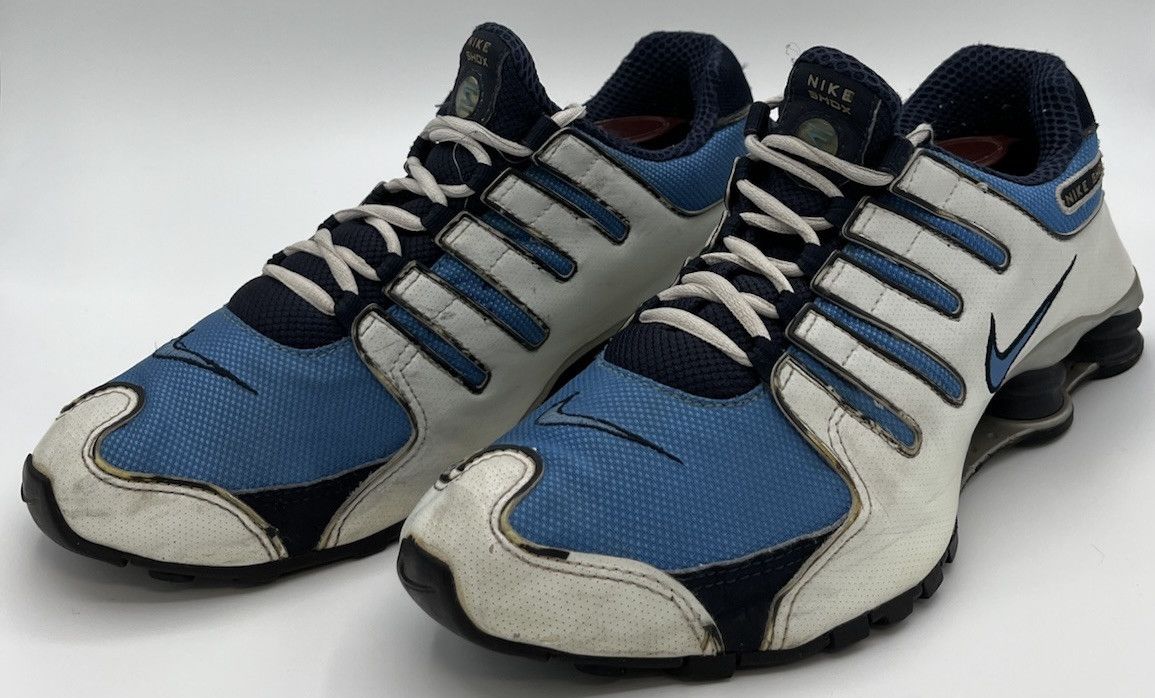 Nike Vintage Nike Shox NZ 305618-445 White Light Blue Men Size 10 Size US 10 / EU 43 - 1 Thumbnail