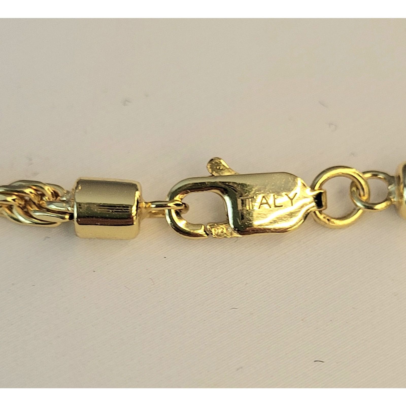 Other Sterling Silver 925 3mm Rope Italy Necklace Gold Color 20" Size ONE SIZE - 4 Thumbnail