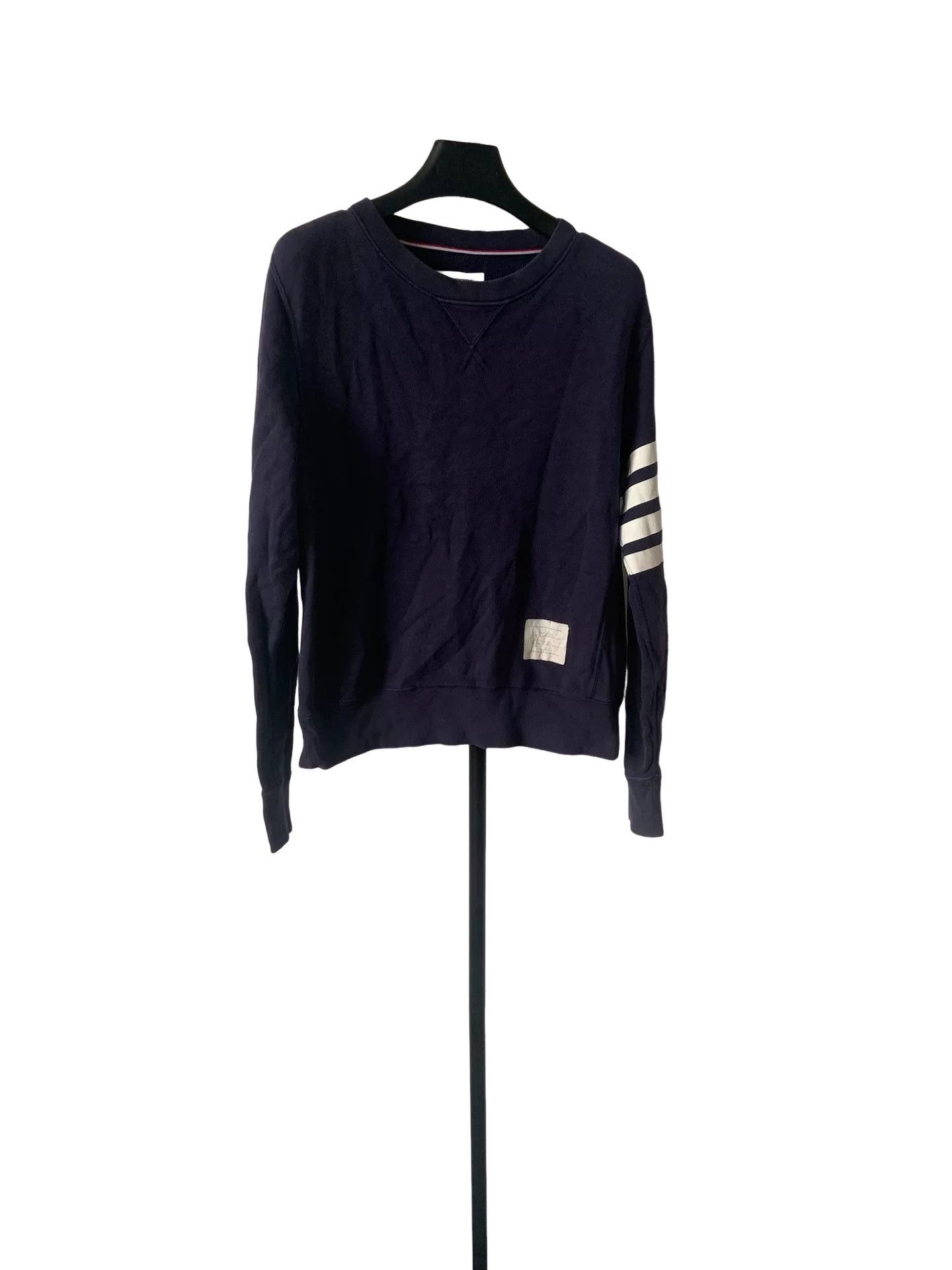 Thom Browne Thom Browne 4-Bar Stripe Navy Sweatshirt Size 0 Size US XS / EU 42 / 0 - 1 Thumbnail