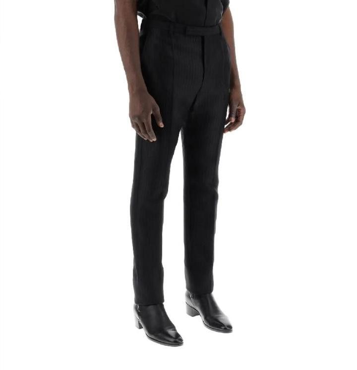 Saint Laurent Paris o1s1wg111124 Pantalons Taille Haute Jambe Pant in Black Size US 28 / EU 44 - 4 Thumbnail