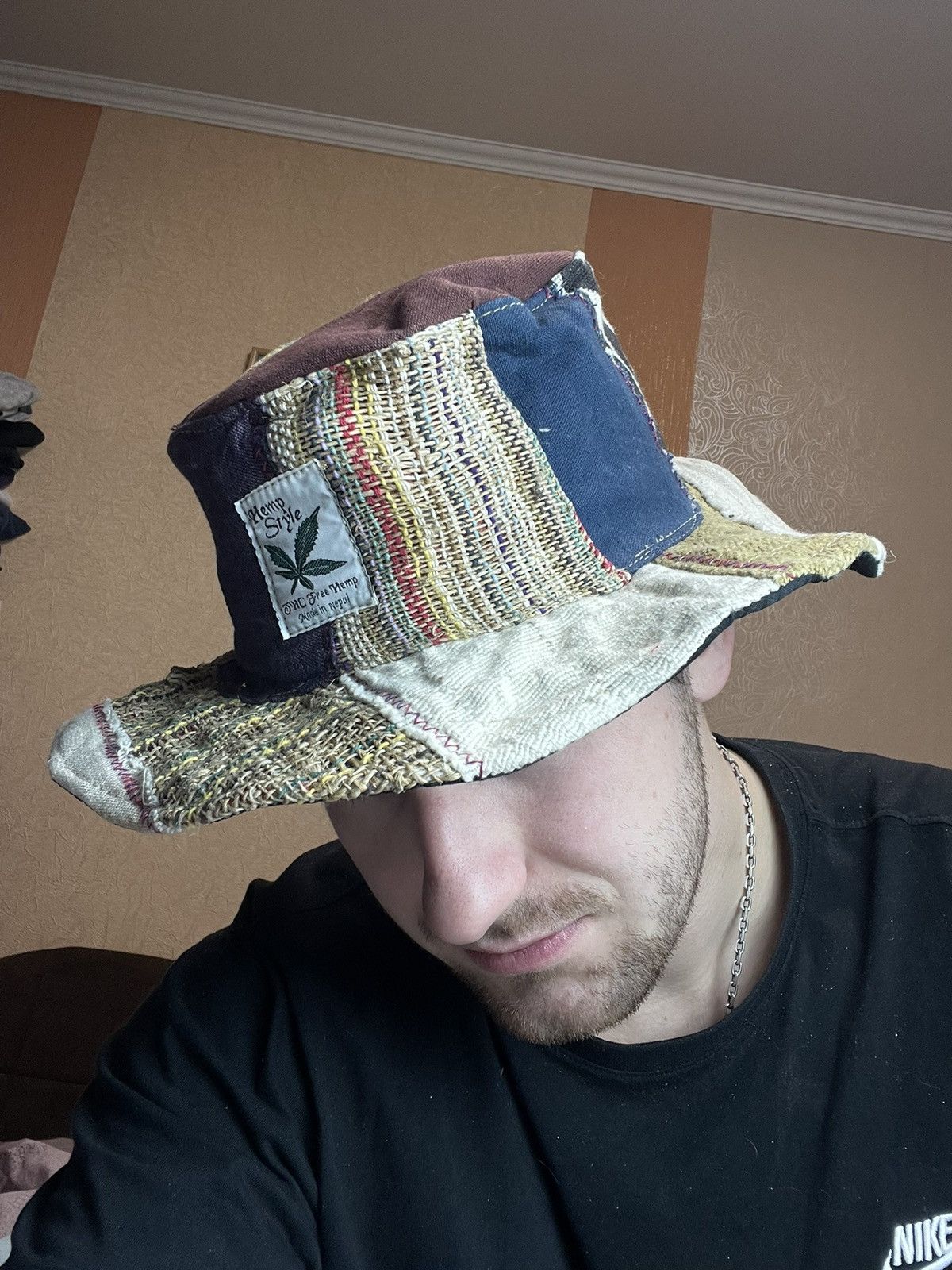 Art Comes First Vintage HIPPIE BUCKET HAT patchwork HEMP STYLE Size ONE SIZE - 7 Thumbnail