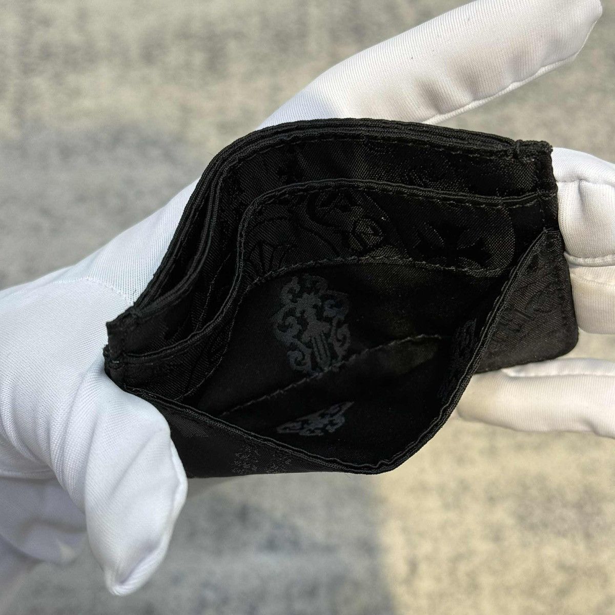 Chrome Hearts Chrome Hearts Motif Nylon Scroll Label Card Holder Black Size ONE SIZE - 8 Thumbnail