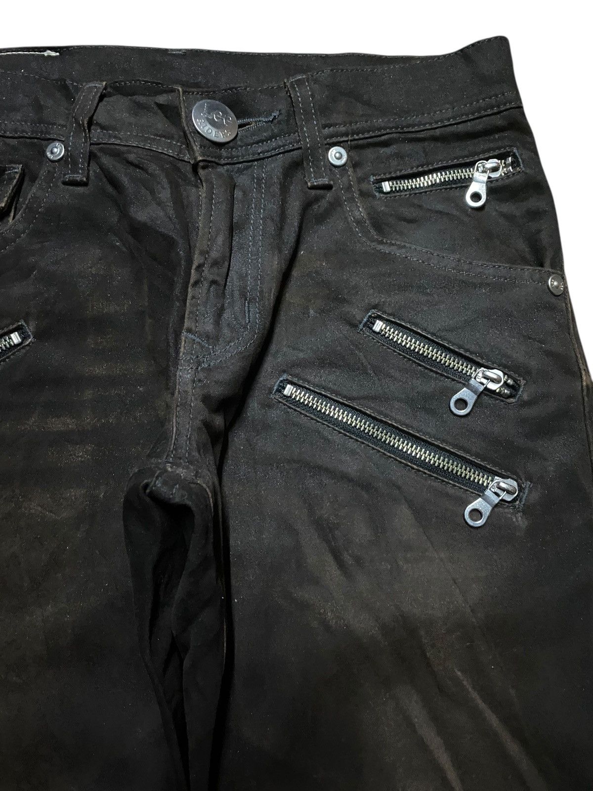 Lee × Number (N)ine Lee Riders Zipper Buckle Back Double Knee Skinny Jeans Size US 30 / EU 46 - 8 Thumbnail