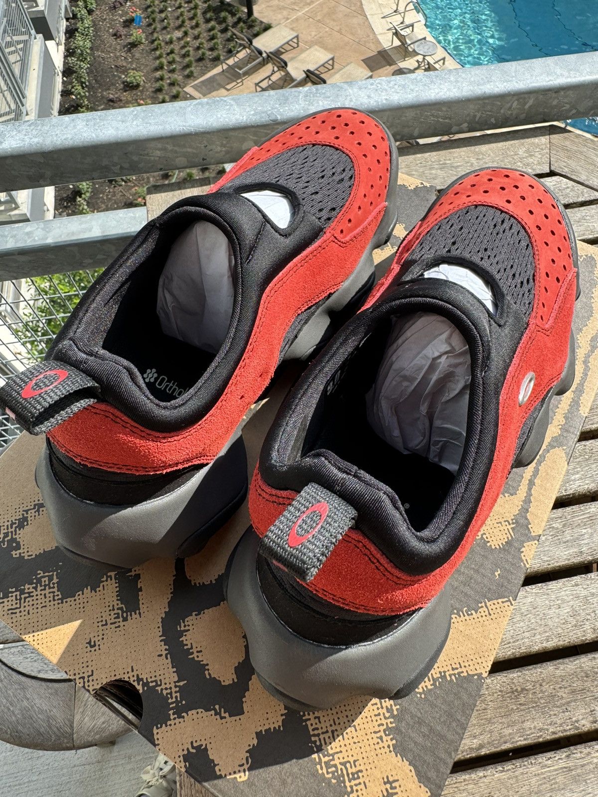 Brain Dead × Oakley OAKLEY FACTORY TEAM SUEDE FLESH SANDAL - LAVA/BLACK Size US 9 / EU 42 - 6 Thumbnail