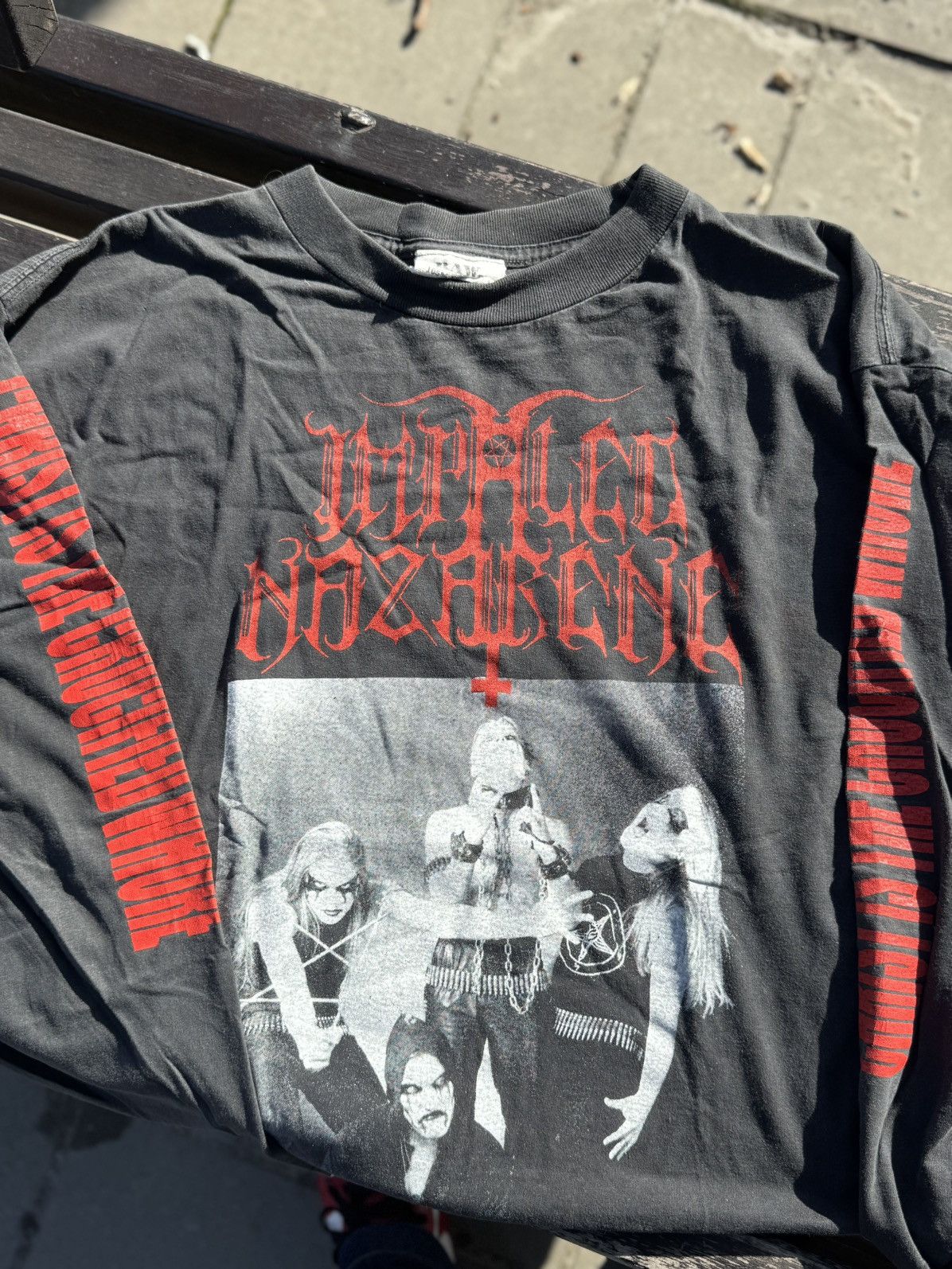Band Tees Vintage 90s Impaled Nazarene Kissing Booth Extreme Metal Tee Size US XL / EU 56 / 4 - 3 Thumbnail