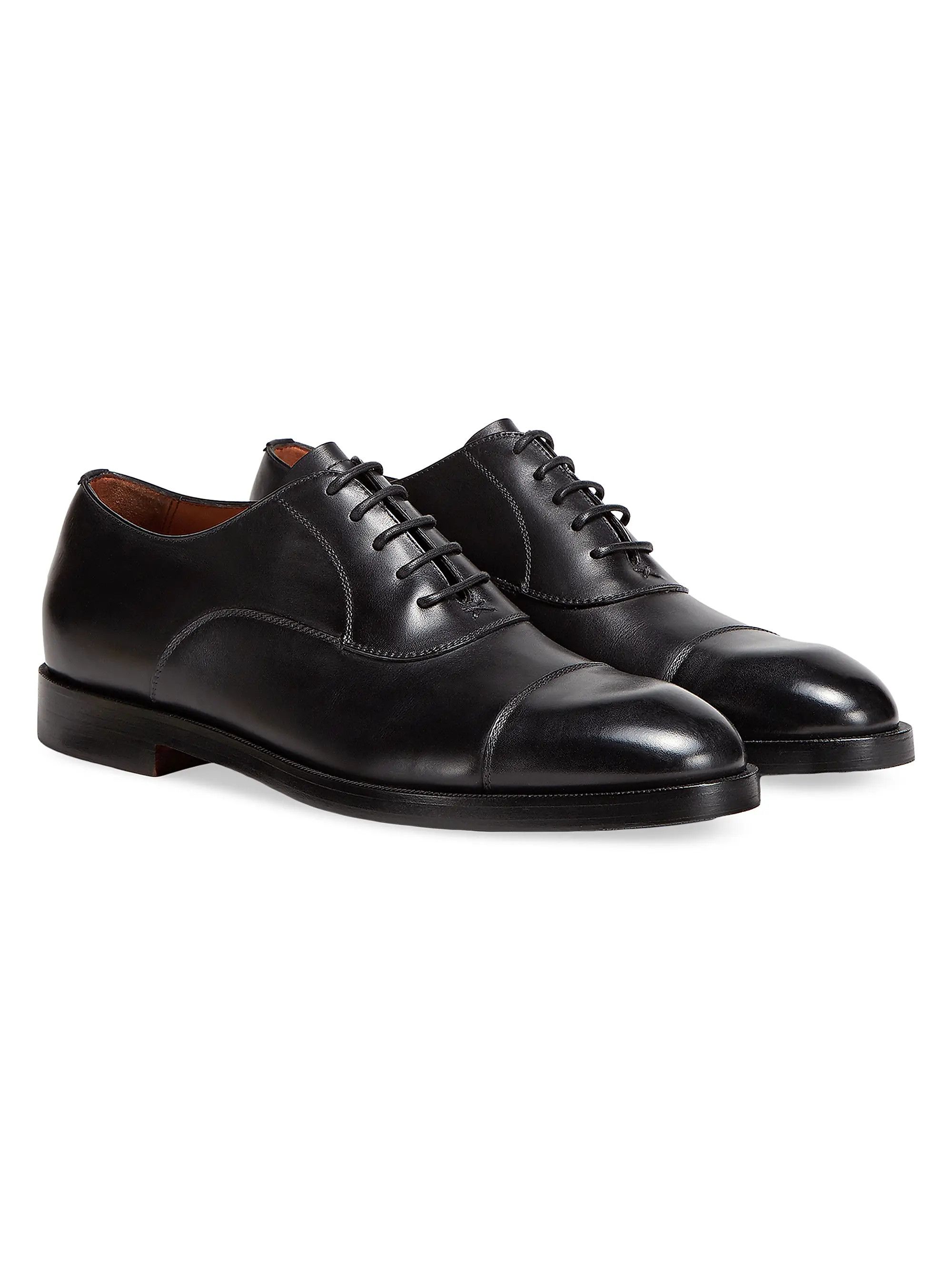 Ermenegildo Zegna os11x0226 Leather Torino Oxford Shoes in Black Size US 10 / EU 43 - 3 Thumbnail