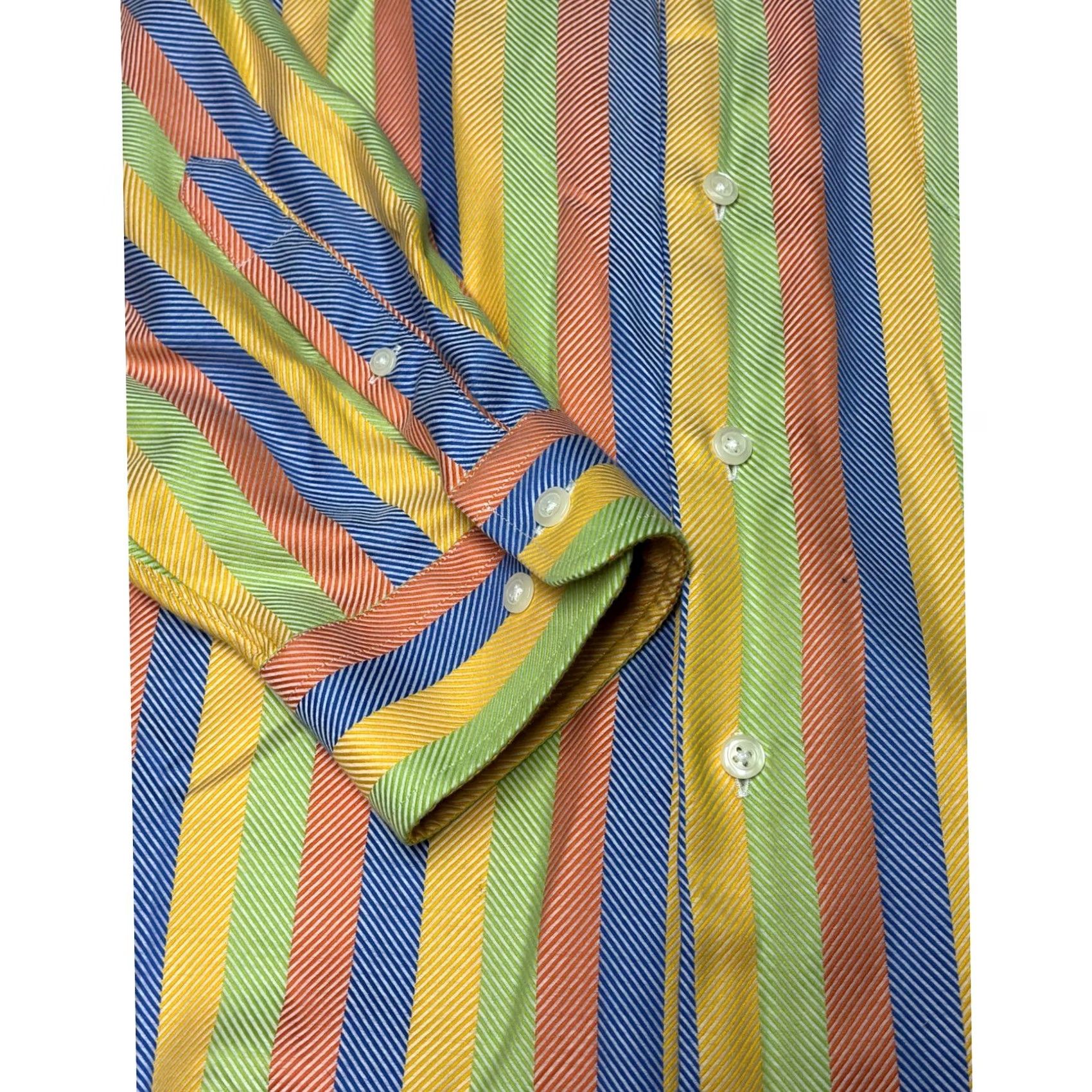 Vintage Paul Fredrick Mens XL Performance Cotton Striped Button Down Sport Shirt Multi Size US XL / EU 56 / 4 - 3 Thumbnail
