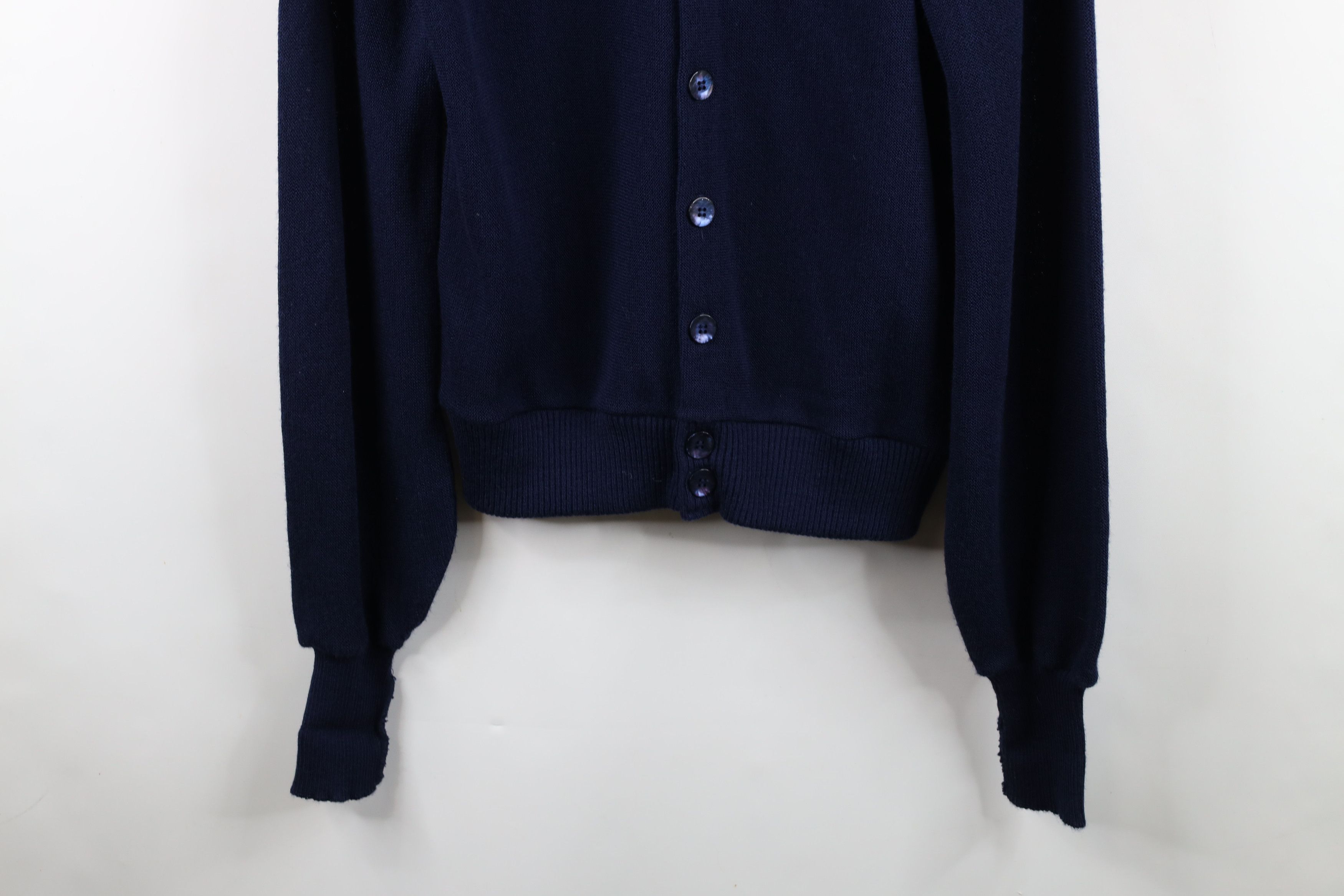 Vintage Vintage 70s Streetwear Knit Cardigan Sweater Navy Blue USA Size US XL / EU 56 / 4 - 3 Thumbnail