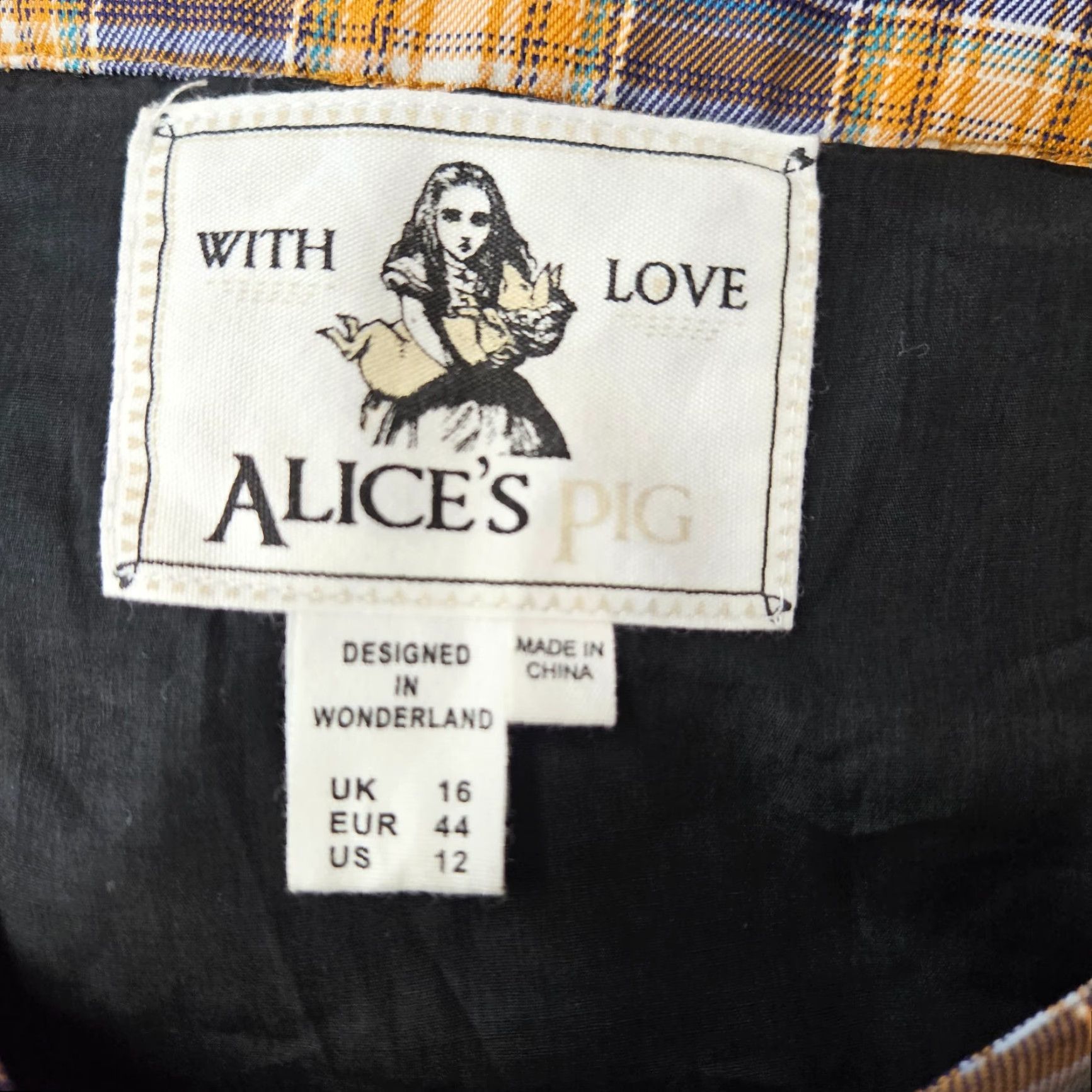 Vintage VINTAGE? Alice's Pig Womens Skirt Sz 12 Purple Plaid Pocket Side Zip Midi A-Line Size 34" / US 12 / IT 48 - 6 Thumbnail