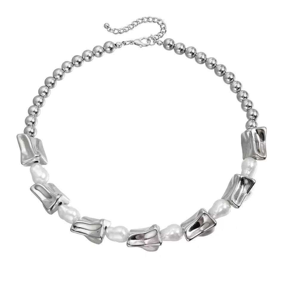 Jewelry Irregular Beads Chain Necklace Size ONE SIZE - 6 Thumbnail