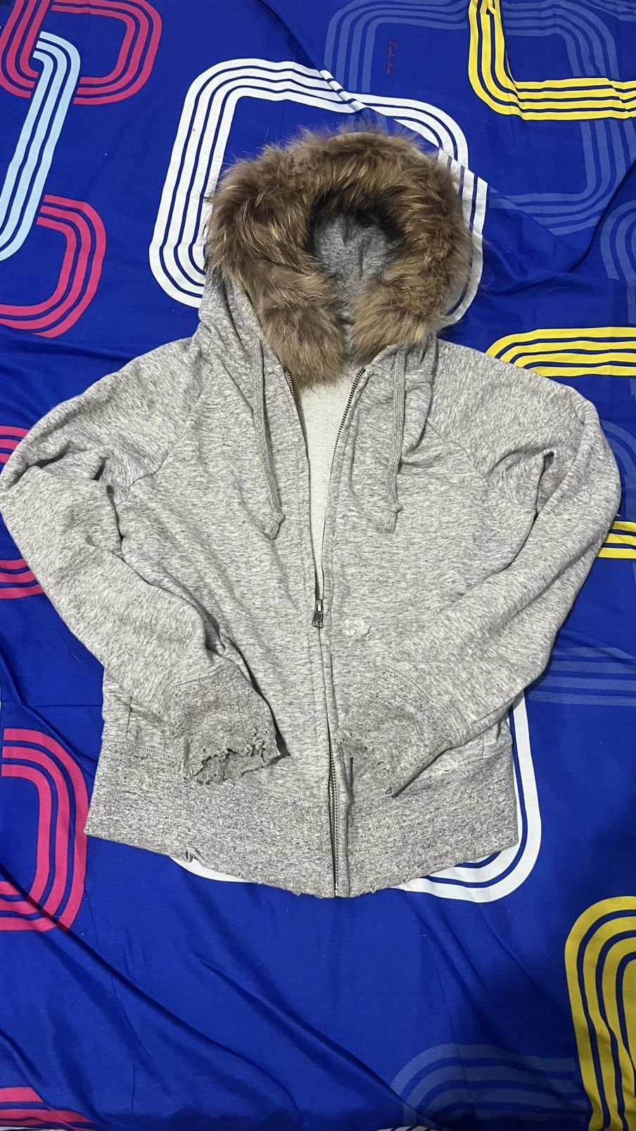 If Six Was Nine Distressed If six was nine style faux fur zip hoodie Size US S / EU 44-46 / 1 - 1 Thumbnail