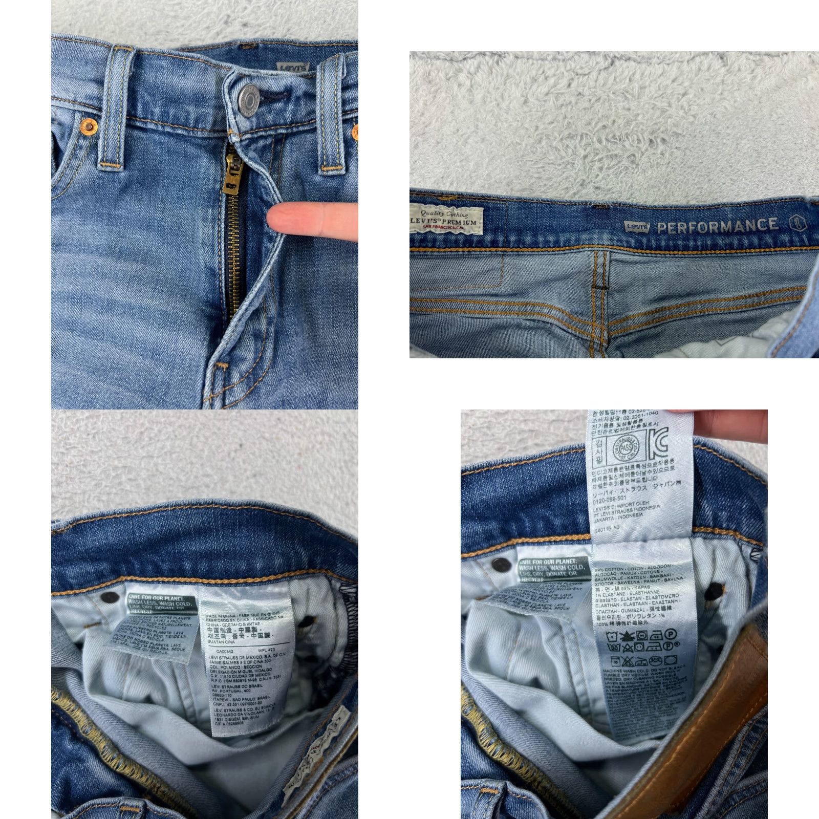 Levi's Levis 512 Jeans Adult 29 Blue Denim Cotton Slim Tapered 5-Pocket Design Regular 29x30 Mens Size US 29 - 8 Thumbnail