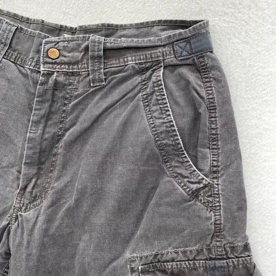 Lucky Brand Lucky Brand Cargo Shorts Mens 31 Gray Distressed Adjustable Waist Y2K Size US 31 - 3 Thumbnail