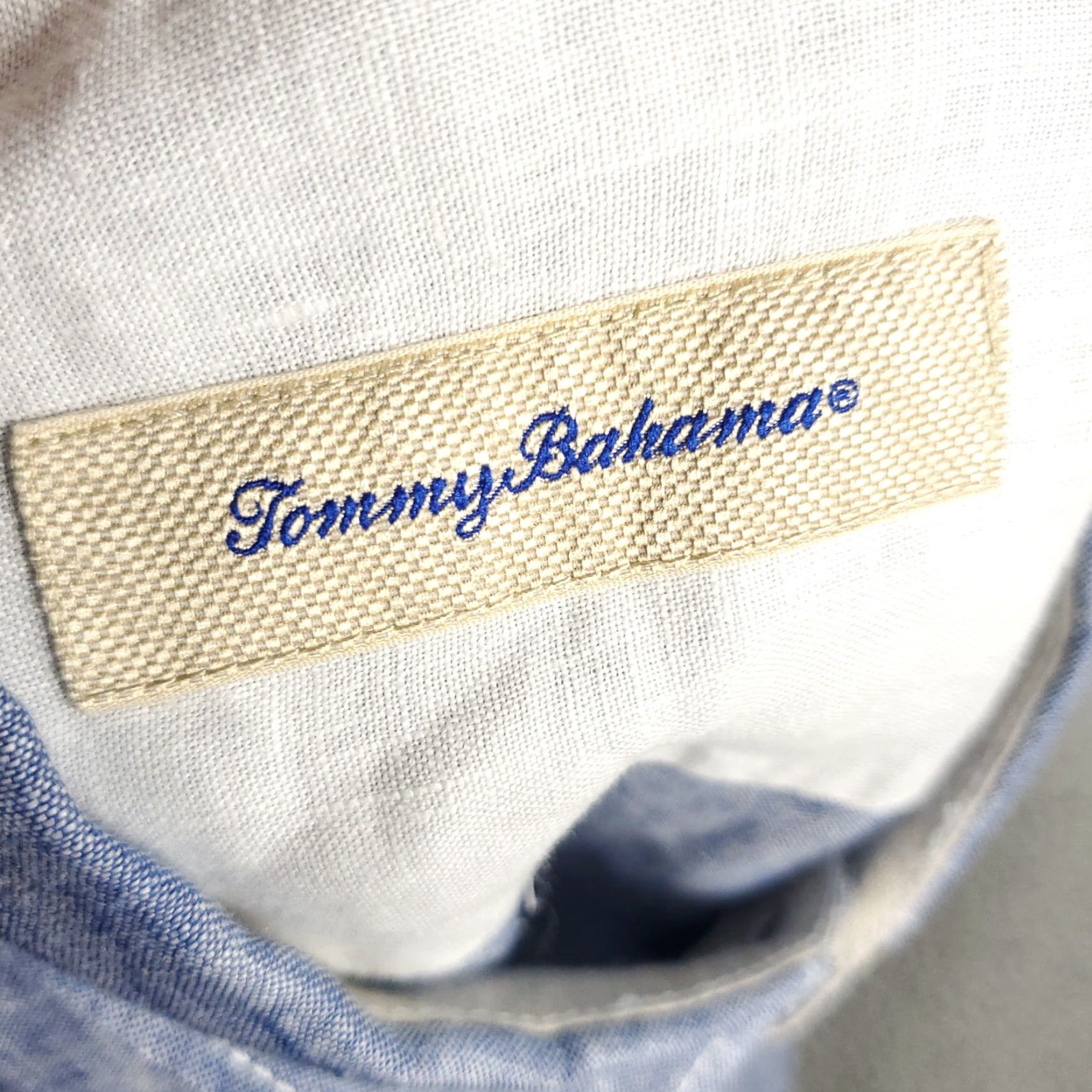Tommy Bahama Tommy Bahama Shirt Mens XL Blue Linen Hawaiian Button Up Short Sleeve Size US XL / EU 56 / 4 - 8 Thumbnail