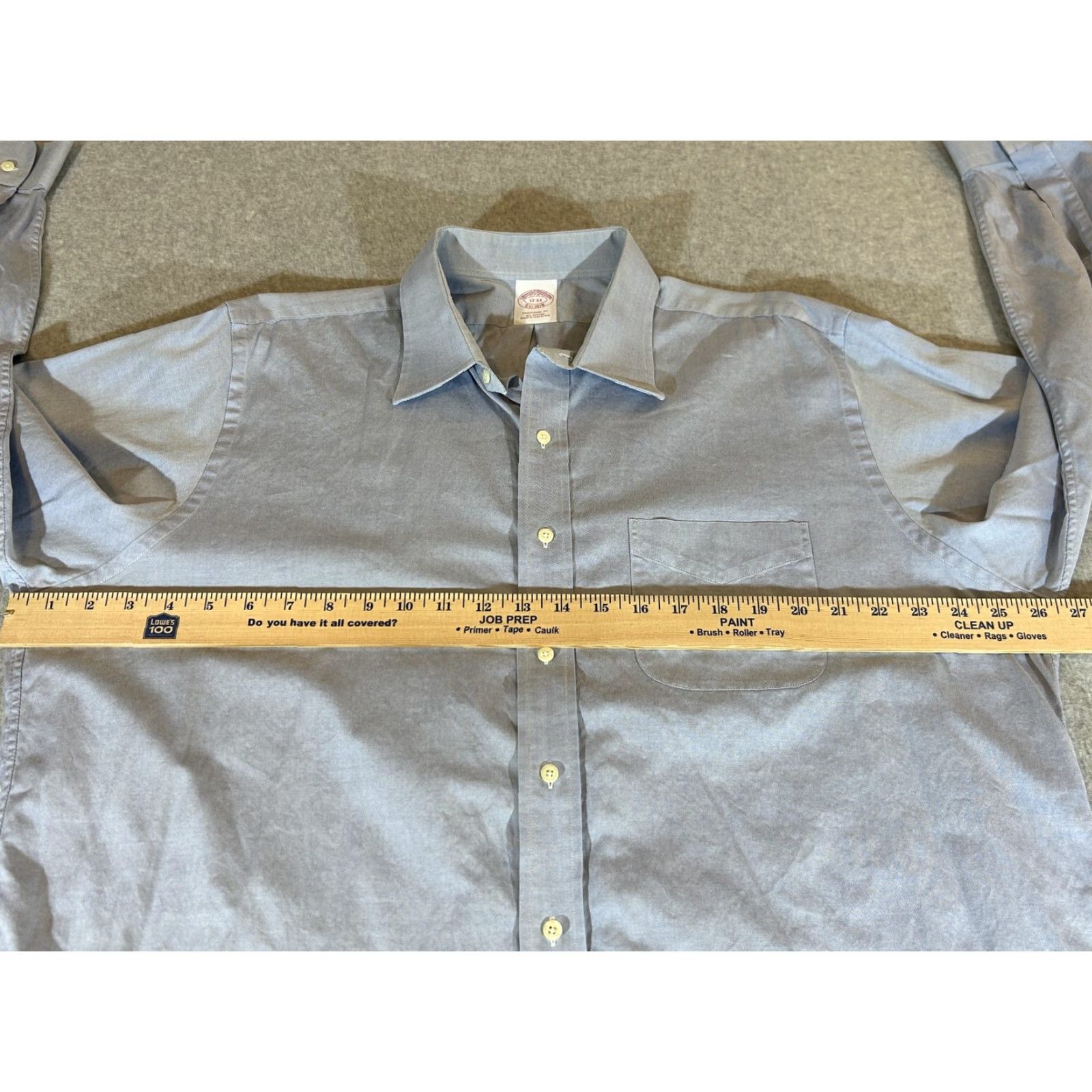Brooks Brothers Brooks Brothers Shirt Mens XL Blue Traditional Dress Oxford 17-33 100% Cotton Long Sleeve Dress Shirt Mens XL Blue Size 46R - 3 Thumbnail