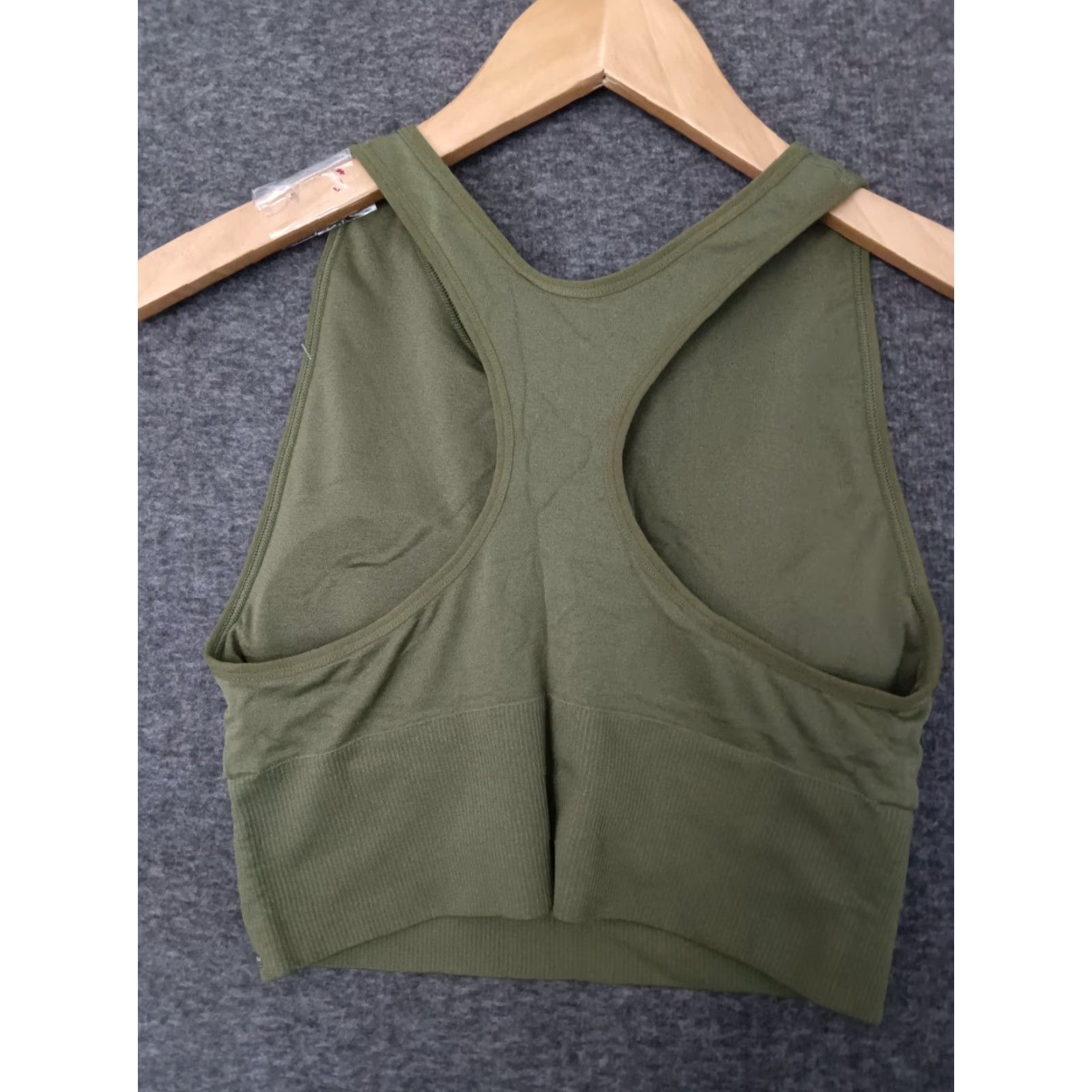 Pinko PINK Active Green Women's Crop Top Racerback Tank M Crop Top Shirt Women Green PINK Active Cropped Racerback Tank M Size M / US 6-8 / IT 42-44 - 2 Thumbnail