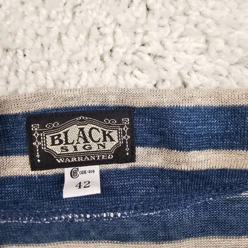 Other Black Sign Warrented Men 100% Linen Stripe Shirt 42 US Large Size US L / EU 52-54 / 3 - 2 Thumbnail