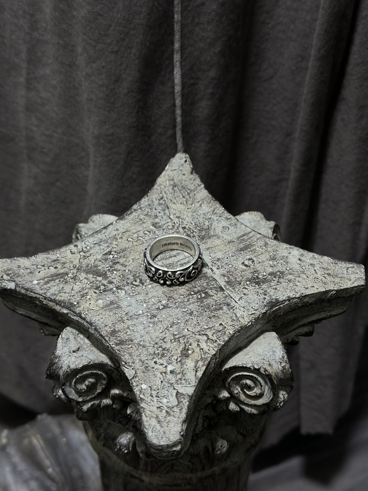 Emanuele Bicocchi EMANUELE BICOCCHI Silver Large Arabesque Band Ring Size ONE SIZE - 1 Thumbnail