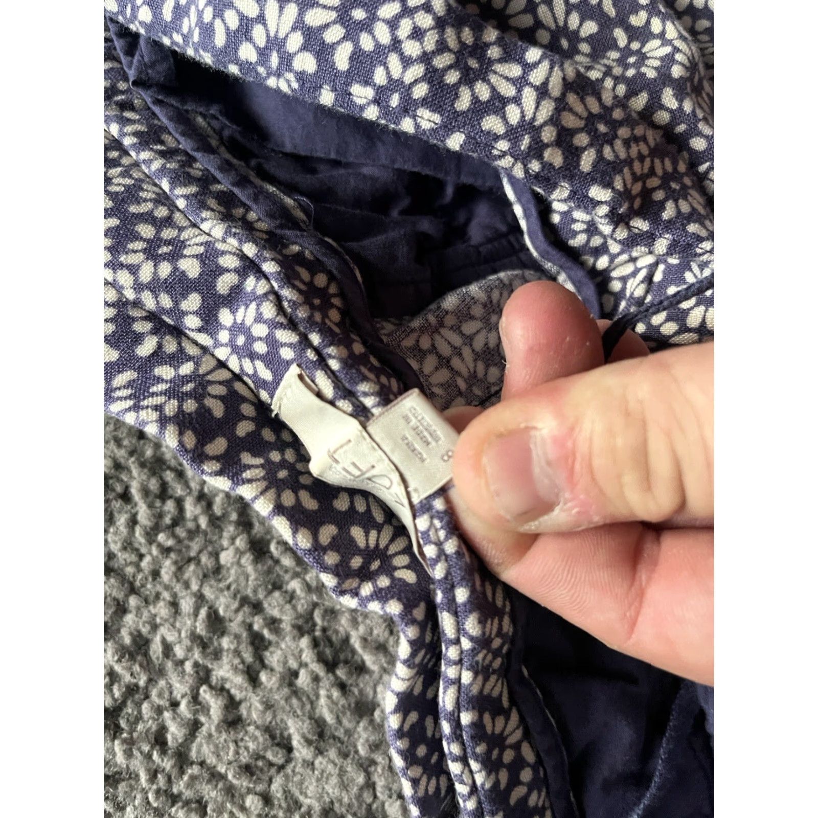 Loft Loft Relaxed Chino Pants Women's Size 8 Purple Striped Floral Marisa Fit Linen Blend Tapered Size 30" / US 8 / IT 44 - 5 Thumbnail