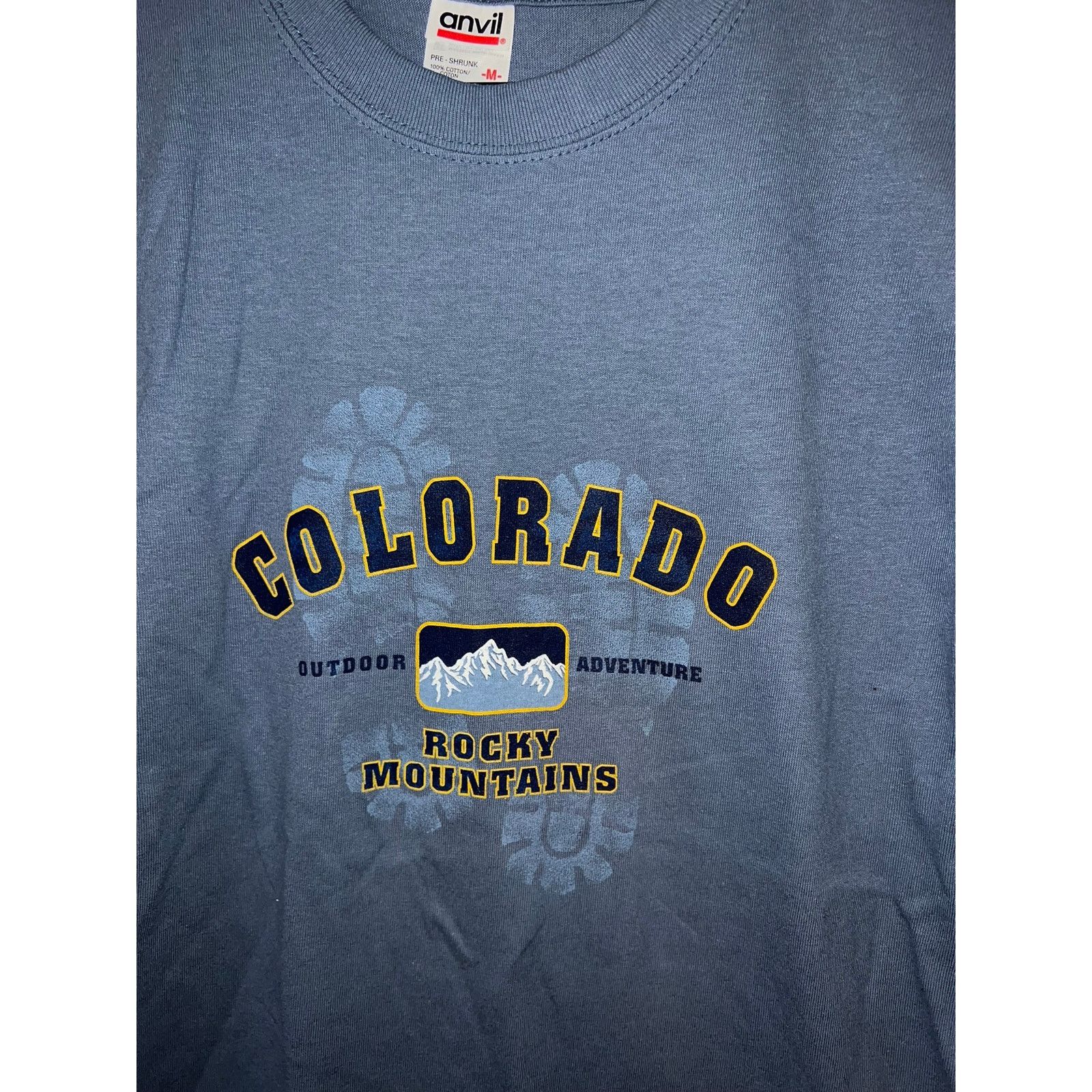 Anvil Vintage Rocky Mountains Shirt National Park Blue Tee VTG 90s Size US M / EU 48-50 / 2 - 4 Thumbnail