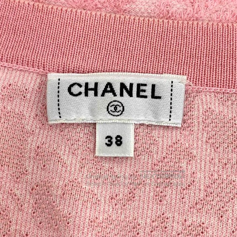 Chanel Chanel Pink camelia cotton round-neck single-breasted long Size XS / US 0-2 / IT 36-38 - 7 Thumbnail