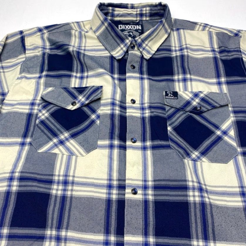 Vintage Dixxon Flannel Mens 4XL Blue Plaid Pearl Snap Casual Shirt Mens 4XL Big & Tall Size US XXL / EU 58 / 5 - 6 Thumbnail