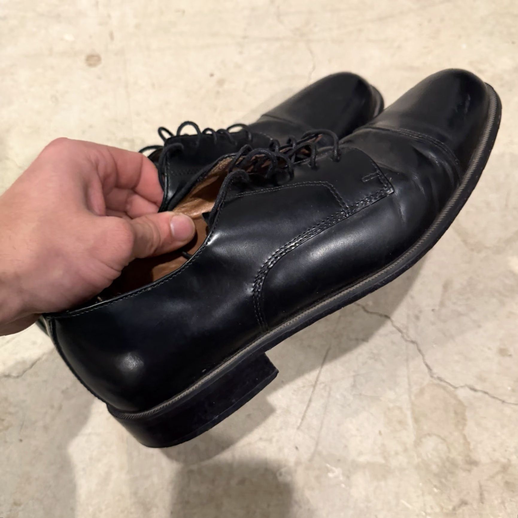 Vintage Bostonian First Flex Classics Black Mens Dress Lace Cap Toe Shoes Size 9M Cap Toe, Leather, Lace, Dress, Classic, Formal Shoes Mens Size ONE SIZE - 4 Thumbnail