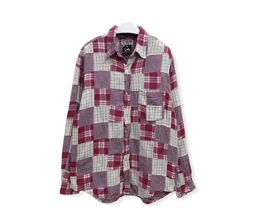 image of Spice Island Patchwork Style Flannel Shirt, Men's (Size XL)