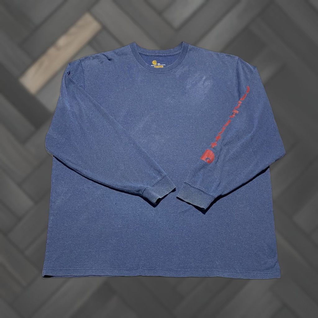 Carhartt VINTAGE Carhartt Shirt Mens 2XL Blue Long Sleeve Workwear K231 471 Original Fit Logo Size US XXL / EU 58 / 5 - 1 Thumbnail