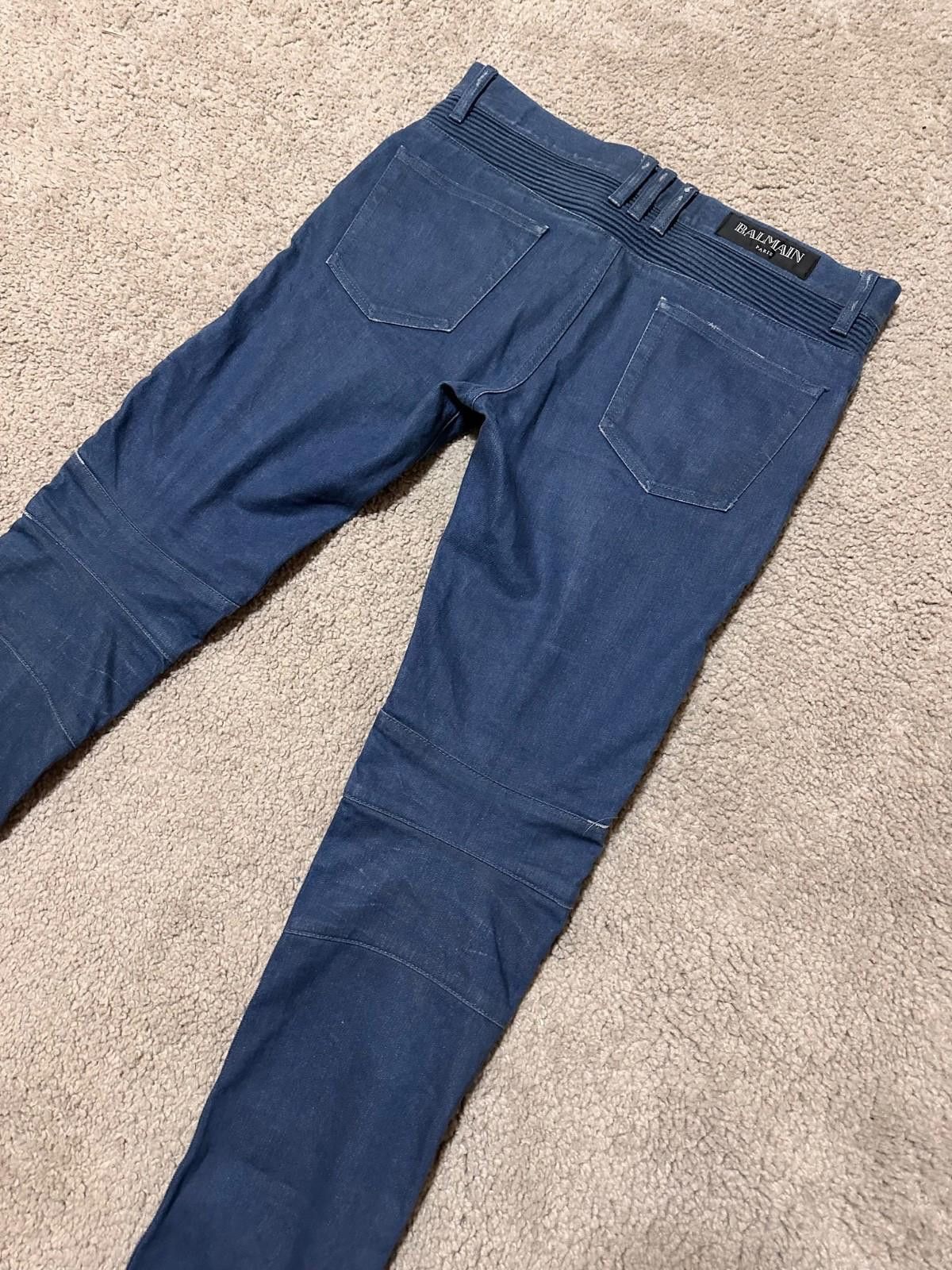 Balmain WOMENS BALMAIN SKINNY BIKER MOTO JEAN SIZE 31 Size 31" - 6 Thumbnail
