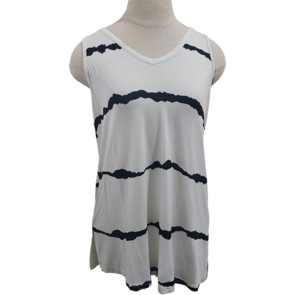 Designer CT1824 Longyuan White & Black Striped Tank M Size M / US 6-8 / IT 42-44 - 1 Thumbnail