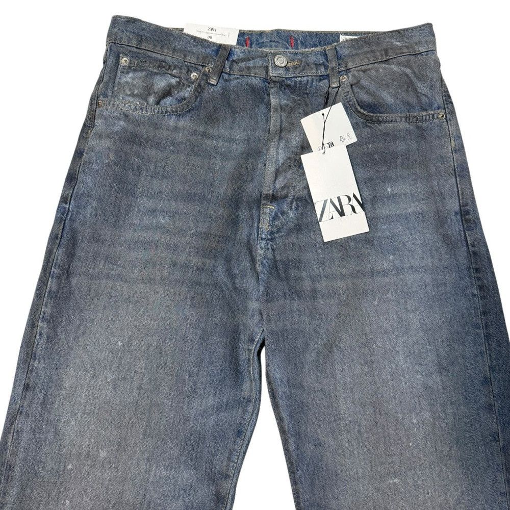 Zara NWT New Zara The Loose Fit Jeans In Distressed Resin Size 6 Size 28" / US 6 / IT 42 - 9 Thumbnail