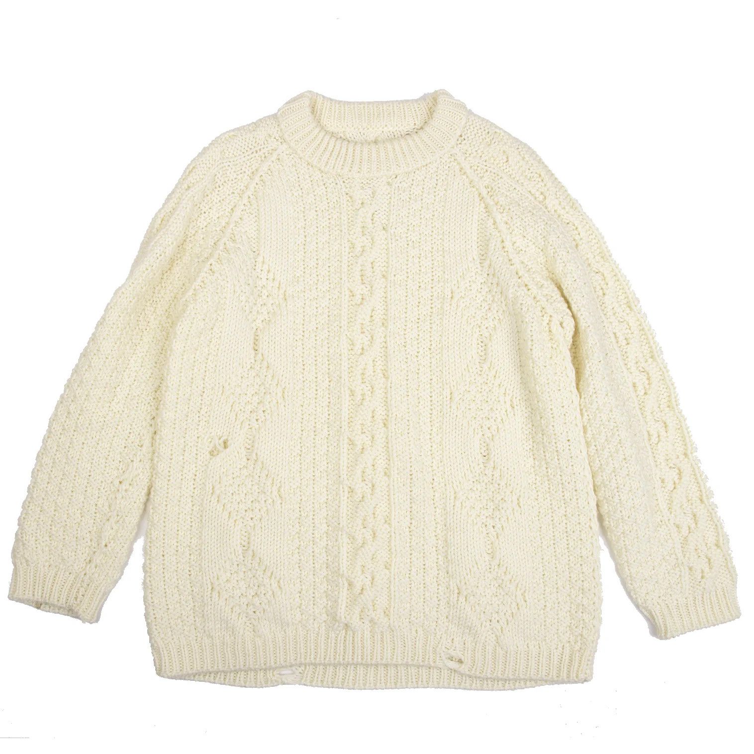 Maison Margiela Chunky Cable Knit Sweater in Cream, Size S Size US S / EU 44-46 / 1 - 1 Thumbnail