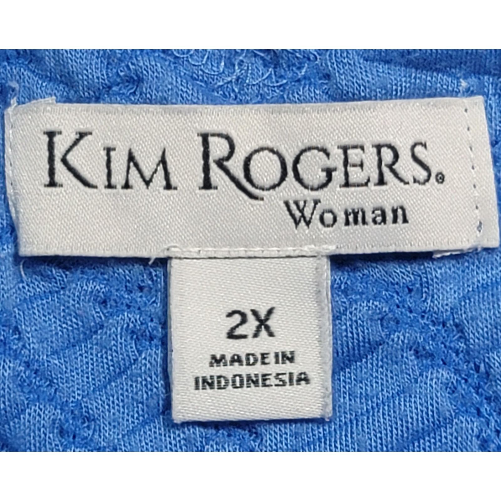 Other Kim Rogers Woman Blue Raised Material Design Top 2X Plus Size XXL / US 16-18 / IT 52-54 - 4 Thumbnail