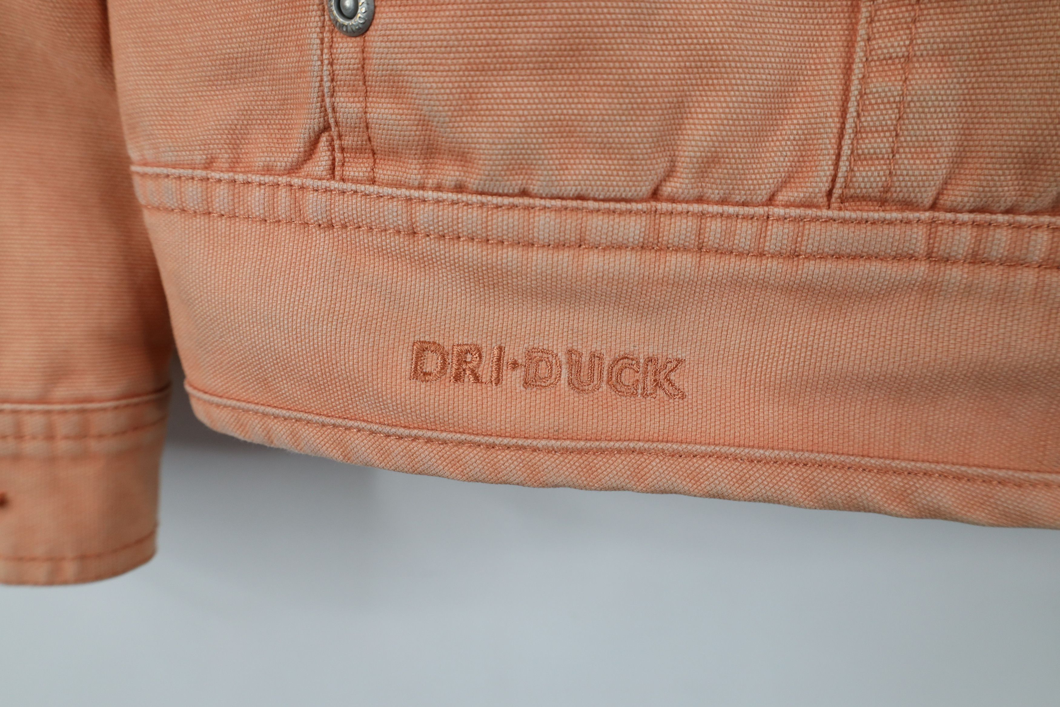 Vintage Vintage Y2K Streetwear Canvas Trucker Jacket Coral Pink Size L / US 10 / IT 46 - 4 Thumbnail
