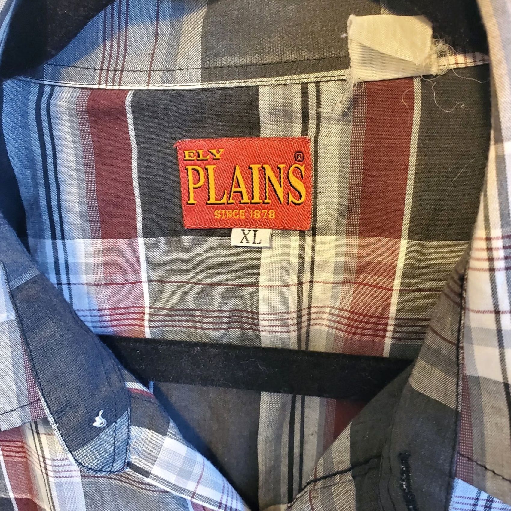 Vintage VINTAGE Ely Plains Shirt XL Pearl Snap Western Cowboy Plaid Black Red Mens Size US XL / EU 56 / 4 - 5 Thumbnail
