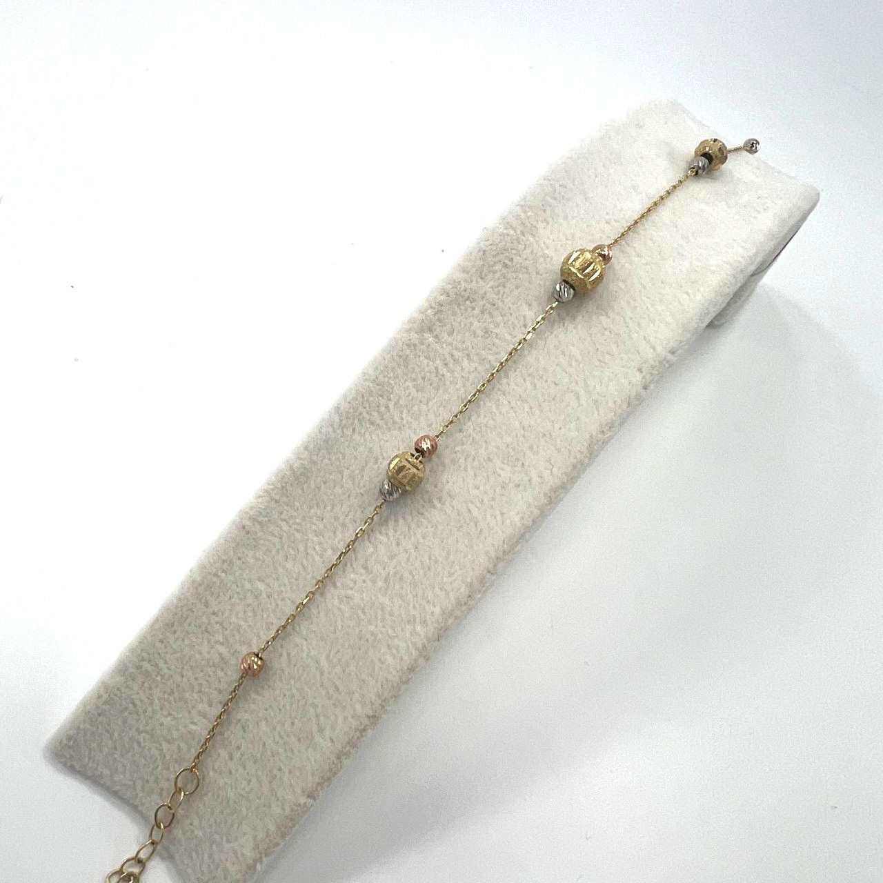 Other 14K tri-color gold bead bracelet in white rose yellow tonelo Size ONE SIZE - 9 Thumbnail