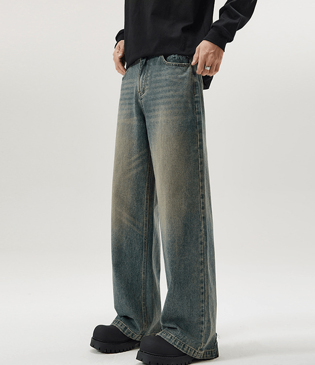 Japanese Brand × Jean Men's loose straight retro washed jeans Size US 32 / EU 48 - 2 Thumbnail