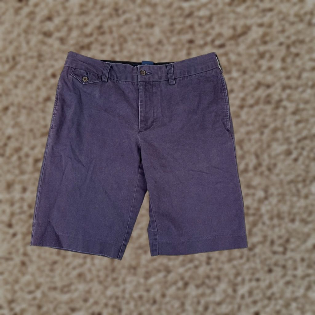Polo Ralph Lauren VINTAGE Ralph Lauren Sport Shorts Womens 6 Denim Chino 100% Cotton Purple 30x11 Moderate Fit Womens Size 28" / US 6 / IT 42 - 1 Thumbnail