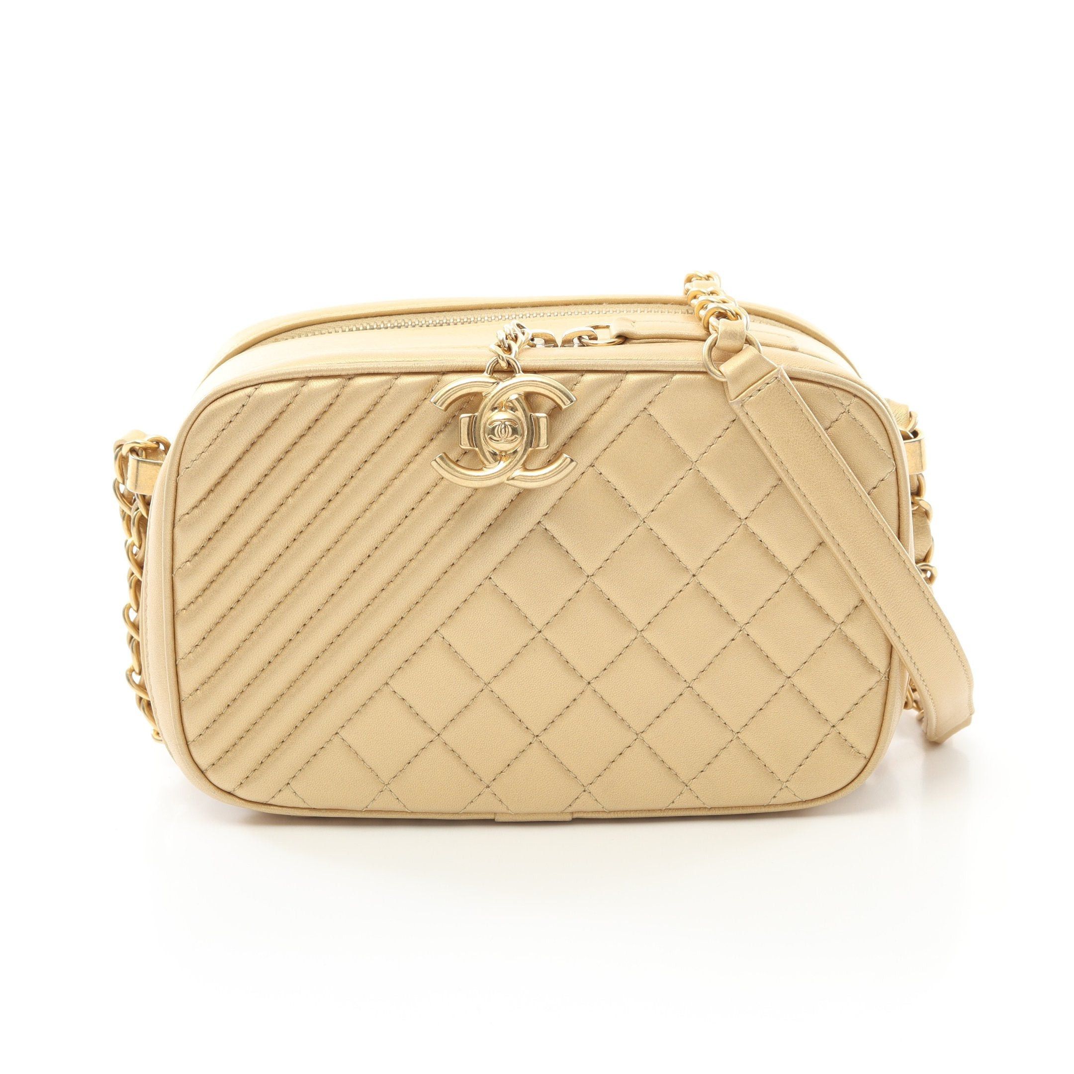 Chanel Cocoboy Camera Bag Chain Shoulder Lambskin Gold Hardware