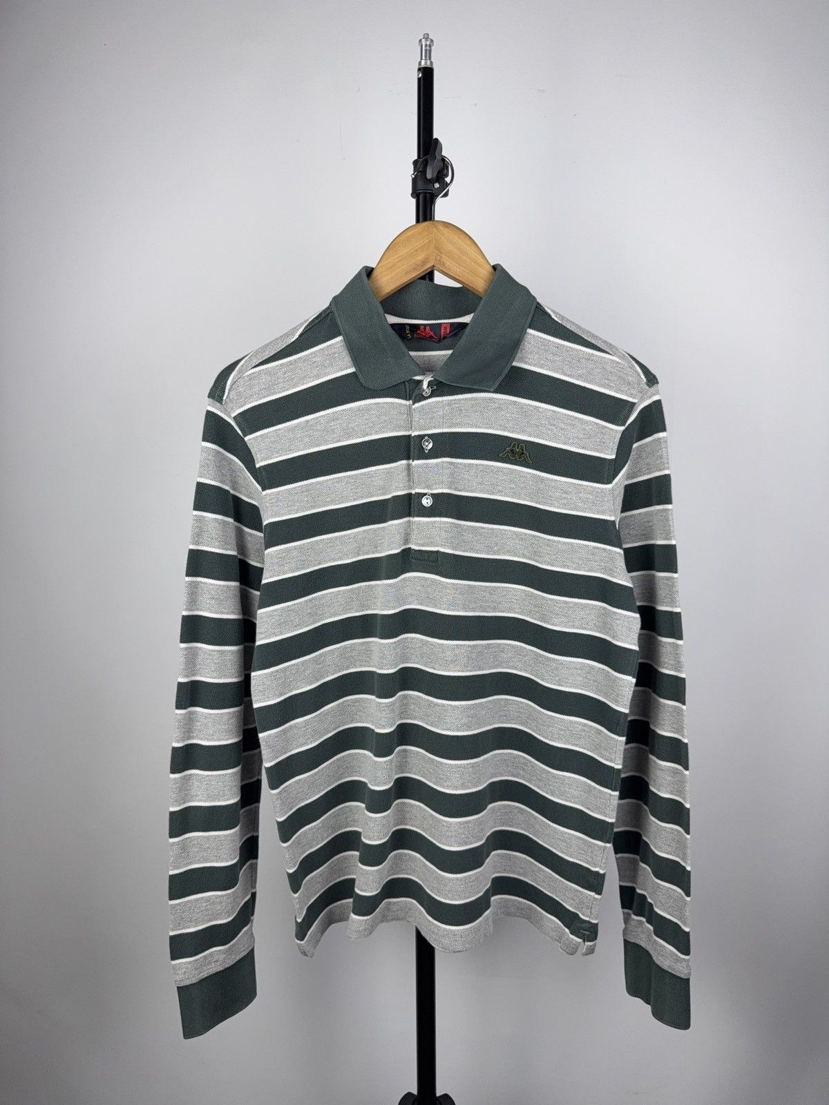Kappa × Vintage Vintage Kappa La Polo Striped Long Sleeve Rugby Shirt Green Size US M / EU 48-50 / 2 - 1 Thumbnail