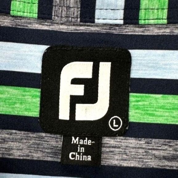 Footjoy FootJoy FJ Shirt Polo Men Large Green Multicolor Striped Short Sleeve Golf Rugby Logo Size US L / EU 52-54 / 3 - 3 Thumbnail