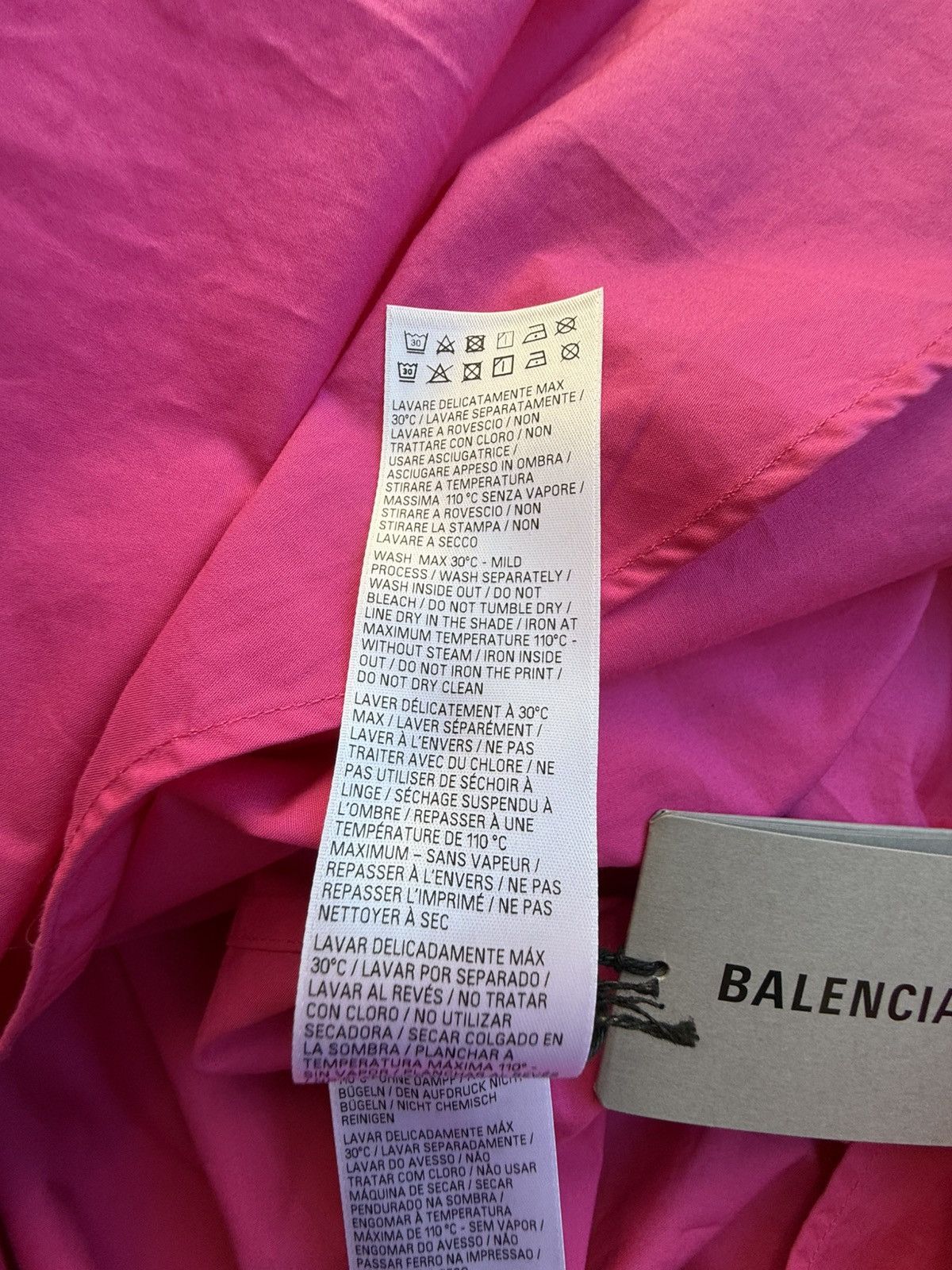 Balenciaga $1.3k FW23 Balenciaga Demna logo pink oversized shirt rare Size US L / EU 52-54 / 3 - 22 Thumbnail