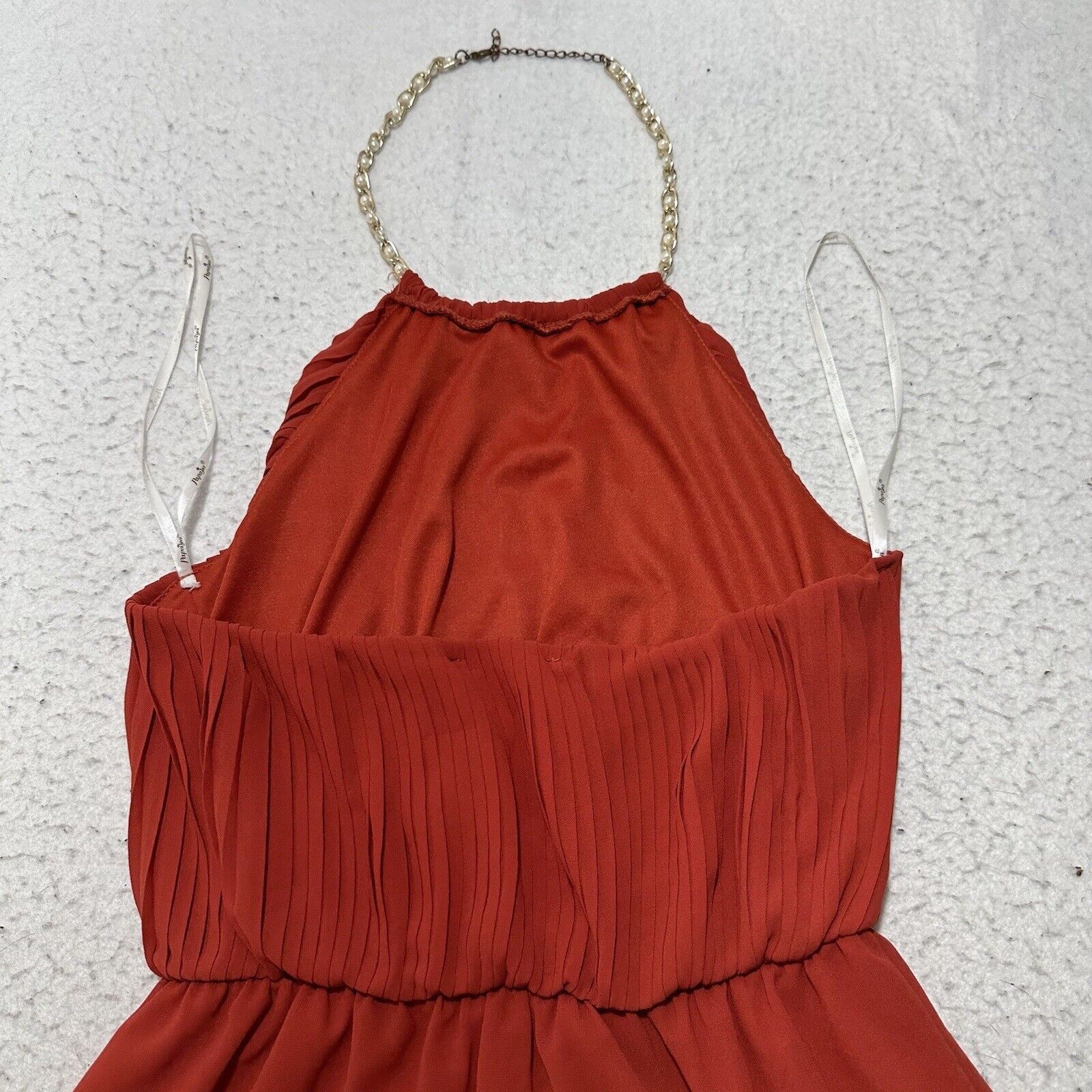Other Papaya Large A-Line Rust Orange Dress Halter Sleeveless Size L / US 10 / IT 46 - 10 Thumbnail