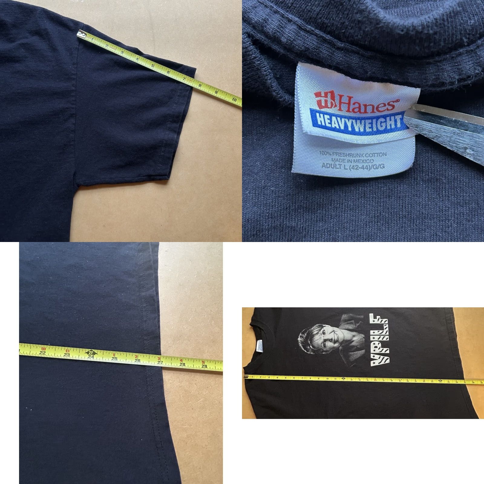 Hanes Hanes T-Shirt Men Large Black Sarah Palin Political Joke Logo Crew Neck Short Sleeve Shirt Mens Size US L / EU 52-54 / 3 - 10 Thumbnail