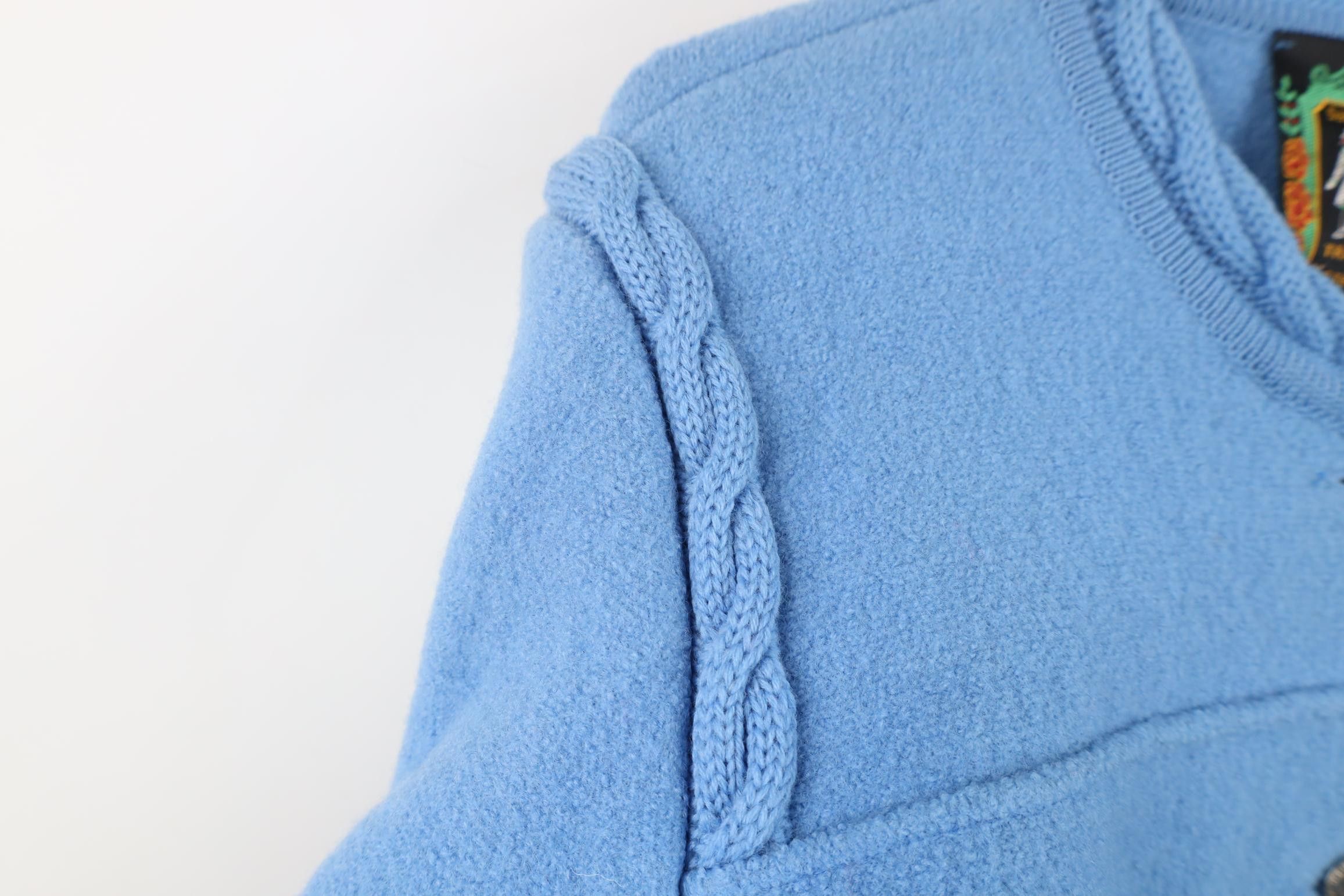 Vintage Vintage 90s Streetwear Boiled Wool Cardigan Jacket Blue Size M / US 6-8 / IT 42-44 - 6 Thumbnail