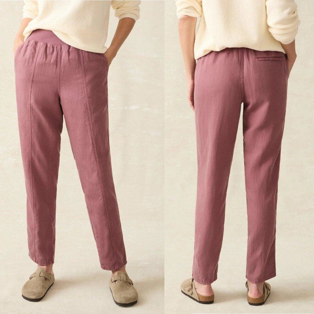 Faherty NWT New $148 Faherty Arlie Rosewood Pull-On Tapered Leg Pan Size 26" / US 2 / IT 38 - 1 Thumbnail