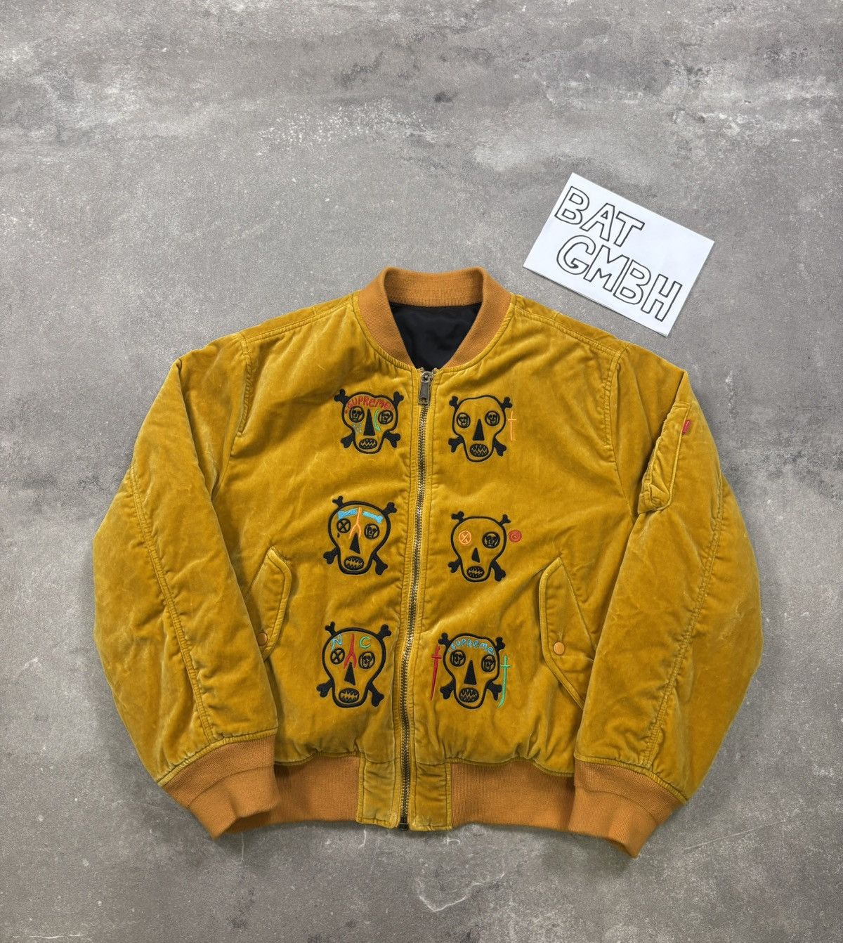 Supreme Supreme x Clayton Patterson Skulls Velvet MA-1 Jacket Size US L / EU 52-54 / 3 - 15 Thumbnail