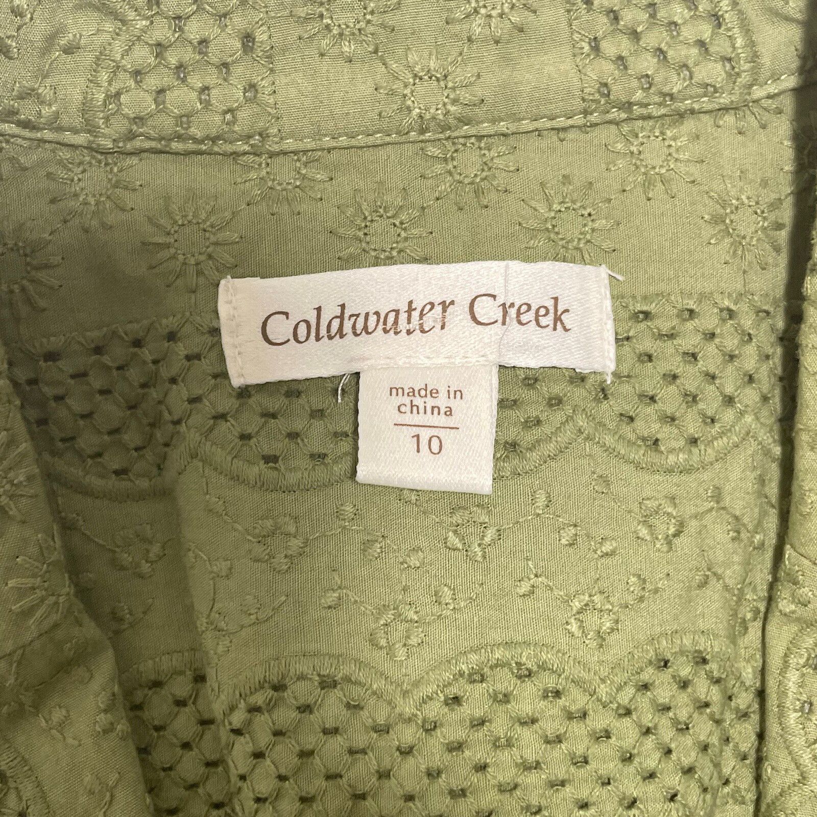 Coldwater Creek Coldwater Creek 10 Collared Open Knit Hook & Eye Clasp Top Size L / US 10 / IT 46 - 3 Thumbnail